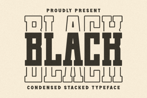 Black Stacked Font for Bold Editorial Headers