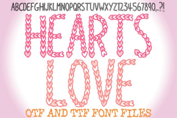 Hearts Love Font for Romantic Craft Designs