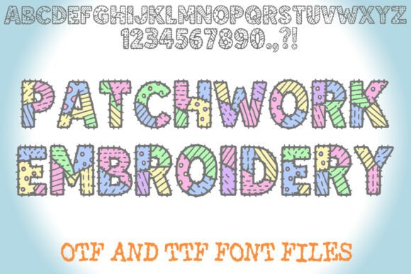 Patchwork Embroidery Font for Playful Campaigns