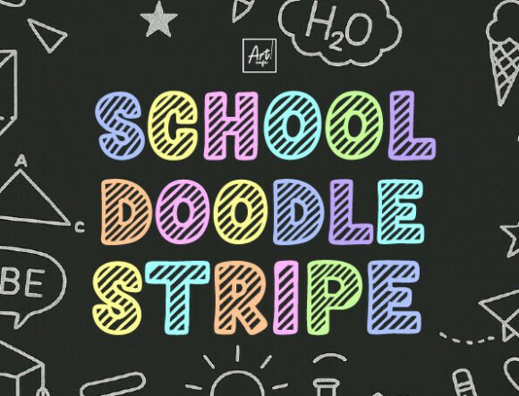 School Doodle Stripe Font for Bold Visuals